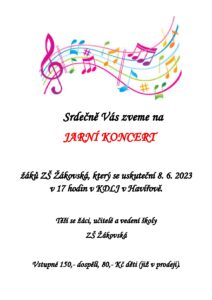 POZVÁNKA NA JARNÍ KONCERT - základní škola Žákovská