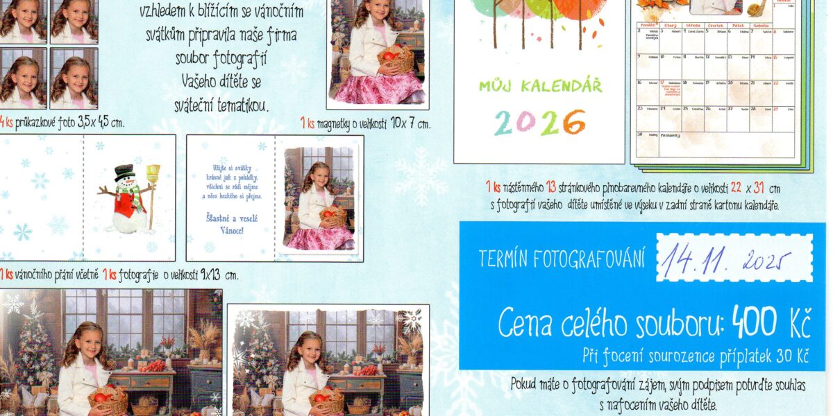 Vánoční focení - základní škola Žákovská