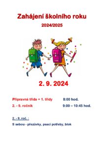 ZAHÁJENÍ ŠKOLNÍHO ROKU 2024/2025 - základní škola Žákovská