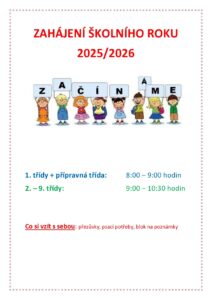 Zahájení školního roku 2025/2026 - základní škola Žákovská